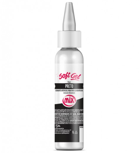 Corante soft gel preto 25ml