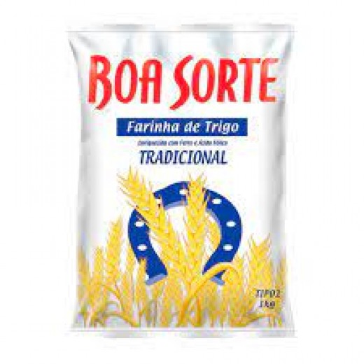 farinha de trigo s/fermento 1kg  boa sorte