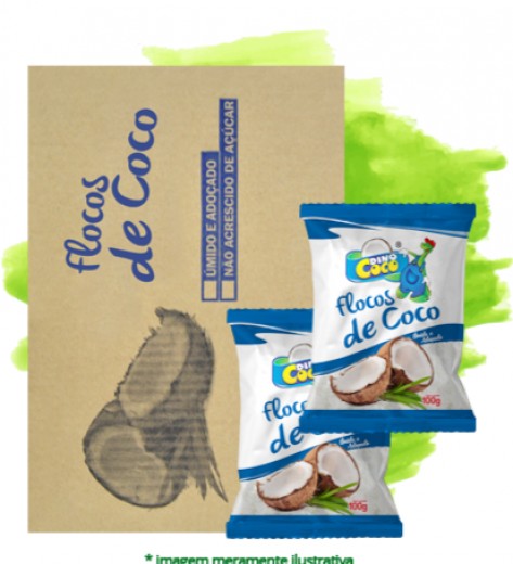 FLOCOS DE COCO ÚMIDO ADOCADO - 100G