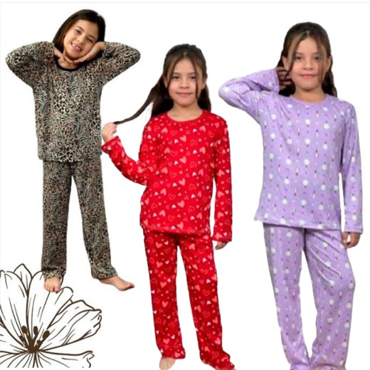 Pijama Infantil Feminino Suede